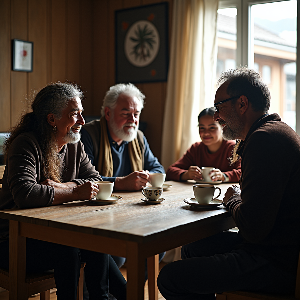 AI image of informal family meeting